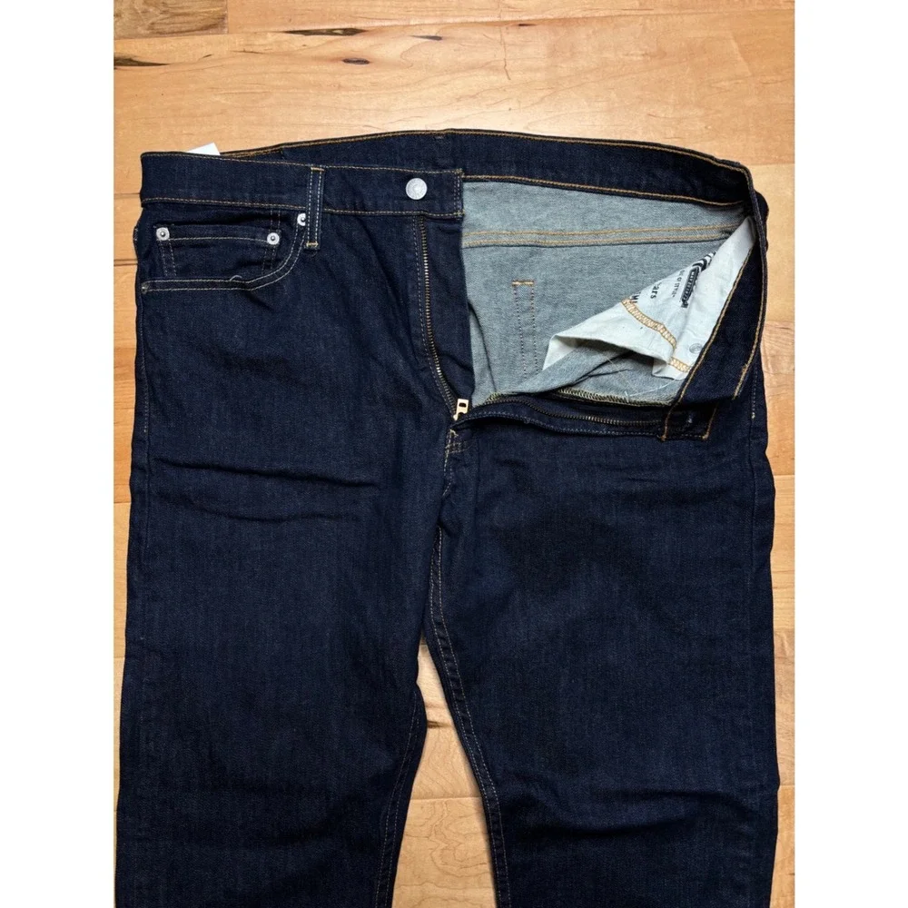 Levi's 513 Slim Straight Jeans Mens 36x32  Blue Dark Wash Stretch Denim